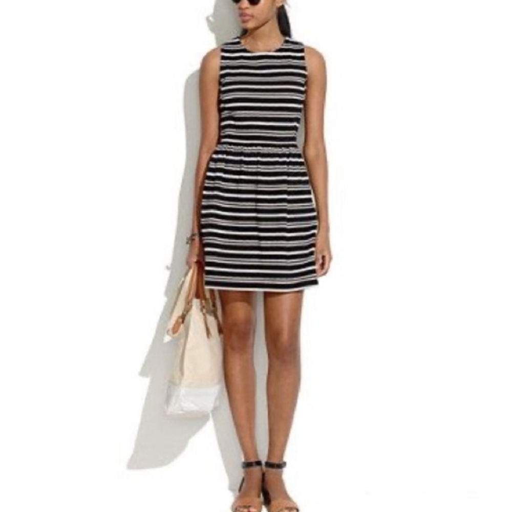 Madewell Afternoon Sleeveless Striped Dress Medium
